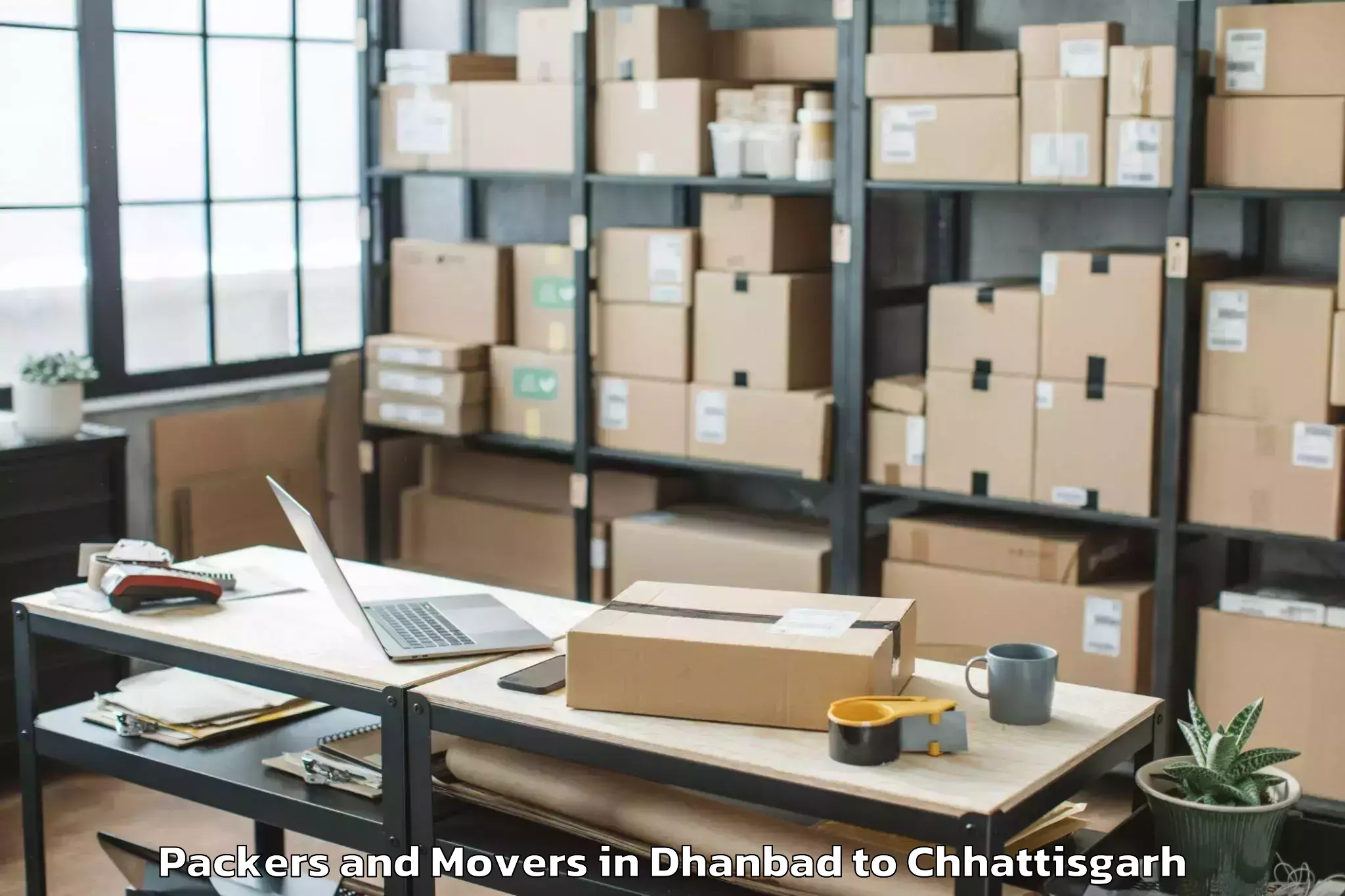 Reliable Dhanbad to Bilaspur Airport Pab Packers And Movers